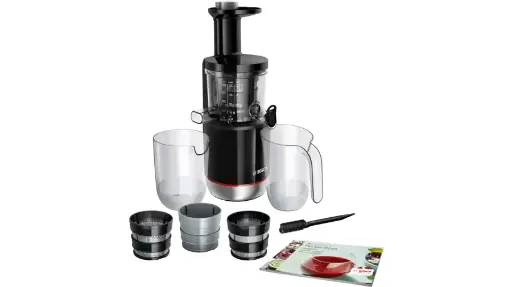 [P267] Extracteur Bosch 1Lt 150W 3Filteres Extraction Lente 55Tmin  Noirinox   Mesm731M